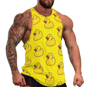 Mens 3D Print Tank <b>Top</b> | Cartoon Duck Vest | Gorilla Pattern Sleeveless Shirt | Summer Casual O-Neck Loose Fit Gym Sportswear - Product Image 2