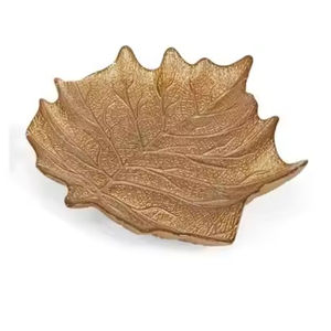 Plato para servir comida de último diseñador, plato para servir fechas con forma de hoja de cobre Vintage para accesorios de utensilios de cocina para el hogar - Product Image 1