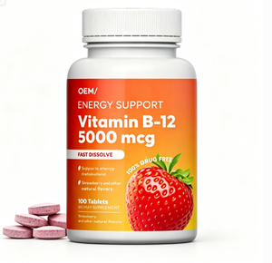 Tabletas de <span class=keywords><strong>Vitamina</strong></span> <span class=keywords><strong>B12</strong></span> al por Mayor OEM, Suplementos Naturales para Adultos que Apoyan la Energía y la Inmunidad, Marca Privada Personalizada - Product Image 1