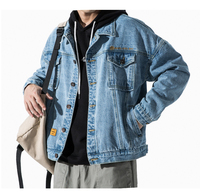 Erkek Denim Jean ceket Trendy moda yırtık tarzı erkek Streetwear ceket kovboy ceket yüksek kalite dayanıklı giyim toptan