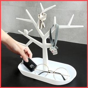 Nhựa cây chủ sở hữu chính với khay cho bàn trang điểm trang trí nội thất hành lang nhiều móc chìa khóa, chủ trang trí hộp lưu trữ - Product Image 2