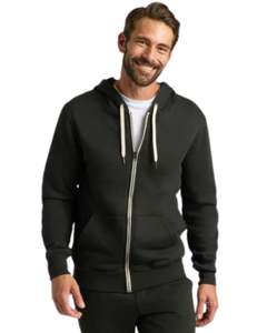 Sweat à capuche zippé noir pour homme en molleton de coton premium, veste décontractée d'hiver style streetwear avec poches pour homme OEM Bul - Product Image 6