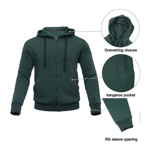 Wholesale Customized High Quality Sweat Suit 500g 100% Cotton Oversized Zipper up Hoodies Joggers Sets Tracksuits for <b>Men</b> - Product Image 2