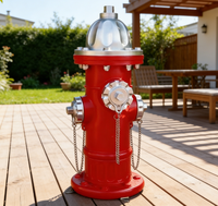 Statue décorative en résine en forme de poteau d'incendie, grande figurine rouge pour la décoration de jardin