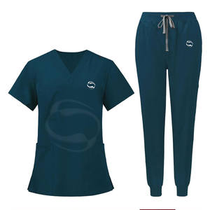 Fully Customization <b>Stretchy</b> Hospital Nurse Scrub Uniforms Short Sleeve Women Medical Scrubs Set - Product Image 1