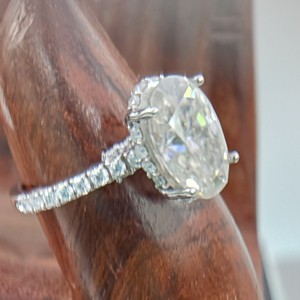 14K White Gold Wedding Ring with 3 Carats Moissanite Diamond <b>Fine</b> <b>Jewelry</b> <b>Set</b> Certified by GRA - Product Image 6