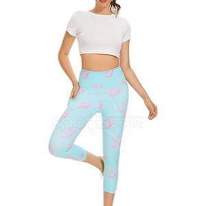 Leggings Cortos Cómodos de Cintura Alta, Transpirables, de Tejido Elástico Suave, Ropa Deportiva para Entrenamiento Físico - Product Image 3