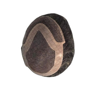 Perruque Taz Hair BD en cheveux humains, ondulée, prothèse, 100% cheveux chinois Remy, toupet à dentelle frontale avec base mono - Product Image 2