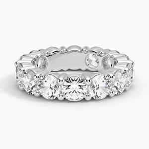 แหวนเพชรมอยส์ซอไนต์ทรงกลมเคลือบเงาสำหรับงานแต่งงาน - Product Image 3