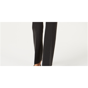 Pantaloni Alfani da donna neri a gamba larga con finiture in similpelle, taglia 8 Petite, modello formale, antipiega, traspiranti, con tecnica effetto stropicciato - Product Image 3