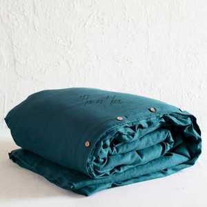 Ensemble de couverture de linge de lit en tissu Satin vert de haute qualité respirant relaxant Portable plié literie portable pour les mariages d'hôtel à domicile - Product Image 3