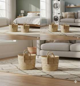 Ensemble de 2 paniers en fibre de coco artisanale - Product Image 6