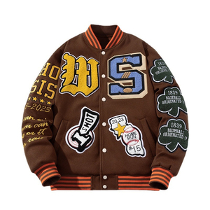 Men's <b>Wool</b> Leather Varsity Jacket Stand Comfortable Breathable Winter Casual Wear Durable Trendy OEM Available Customizable - Product Image 6