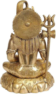 Estatua de Lord Shiva de latón compacto para escritorio de oficina, salpicadero de coche o decoración del hogar, ídolo espiritual hecho a mano de La India al mejor precio - Product Image 2