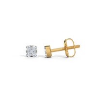 Boucles d'oreilles clous Modern Muse en diamant de laboratoire, taille brillant solitaire, or massif 14K/18K, certifiées GRA, bijoux de luxe à percer
