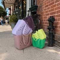 Sac de plage imperméable en EVA, grande capacité, style silicone, sac à main pour femme, utilisation en voyage, lavable, léger, réutilisable, ouvert, portable