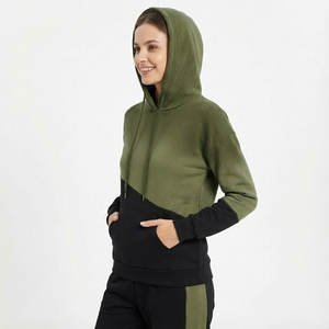 Sudaderas con Capucha para Mujer con Diseño de Logotipo Personalizado, Bloques de Color, Estilo Urbano, Hombros Caídos, Sudadera con Capucha de Algodón y Felpa - Product Image 2