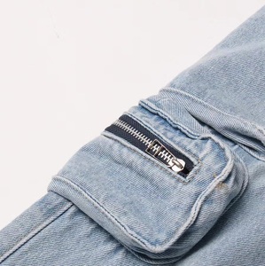 Streetwear Stack Denim pas cher Pantalon en coton Baggy empilé Jeans hommes Long pantalon droit délavé pantalon à jambes larges pour homme - Product Image 5