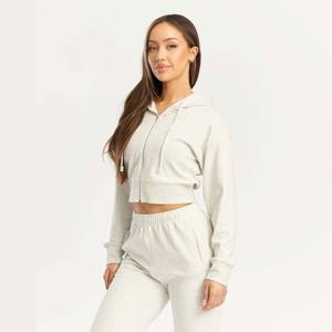 Joggers para mujer, Top corto de 2 piezas, conjunto de pantalones de dos piezas, ropa de otoño, conjunto de chándal para mujer, pantalones de chándal apilados para mujer - Product Image 2