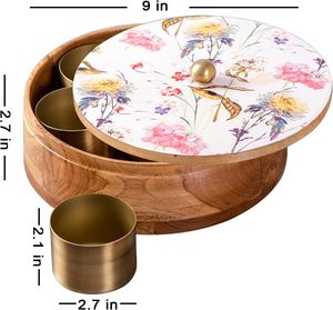 HF หัตถกรรมไม้แฮนด์เมดคุณภาพสูงกล่องเครื่องเทศชามาติเครื่องเทศสไตล์ทันสมัย | หรูหรา - Product Image 2