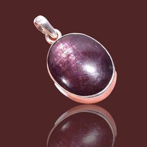 Colgante Unisex de Plata de Ley 925 hecho a mano, piedra preciosa de rubí Natural única, collar de estilo étnico de 1,2 pulgadas para Fiesta infantil - Product Image 1