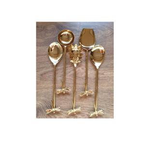 Gran oferta de juegos de cubiertos de ensalada de acero inoxidable con PVD chapado en oro para el hogar y el restaurante a bajo costo, los últimos juegos de cubiertos para servir - Product Image 5