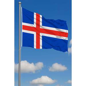 Drapeau d'extérieur Islande imprimé numériquement avec mât en aluminium - Product Image 4