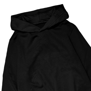 Sweat à capuche oversize noir unisexe en molleton de coton, sweat à capuche décontracté d'hiver, streetwear, coupe ample, fabricant en gros - Product Image 2
