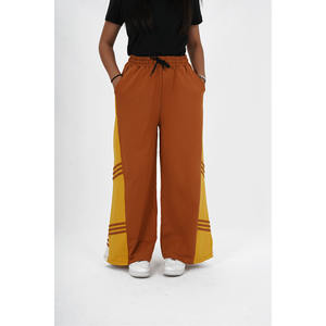 Girls' Double-Layered Flared Striped Jogger Pants with Long <b>Fabric</b> - Product Image 1