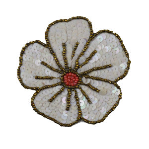 ที่รองแก้วลูกปัดลายดอกไม้สีแดงสุดหรูแผ่นรองจานและแผ่นรองจานสำหรับตกแต่งโต๊ะรับประทานอาหาร - Product Image 2