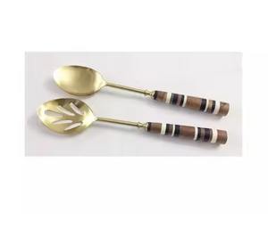 Ensemble de serveurs à salade en acier inoxydable de haute qualité, nouvelle idée de design, vaisselle et ustensiles de cuisine - Product Image 6