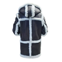 Chaqueta de piel de oveja negra estilo Vintage para hombre, chaqueta de piel de ante para invierno, cálida, de piel sintética de cordero con capucha, chaqueta para hombre