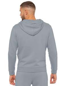 Gris Logo personnalisé Hommes Hiver 2 pièces 100% coton respirant Streetwear Ensemble de survêtement avec sweat à capuche et joggers - Product Image 3