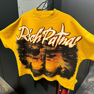 Streetwear du fabricant personnalisé, t-shirt 300 g/m², t-shirt 100% coton avec impression Dtg, t-shirt épais à épaules tombantes, t-shirts boxy surdimensionnés - Product Image 1