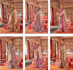 Collection exclusive de saris en soie de créateur pour les fêtes, disponible au tarif de gros, idéale pour les fêtes et les mariages. - Product Image 6