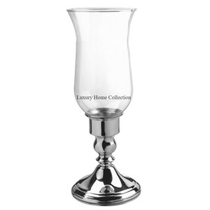 New Latest Pattern Design Attractive Look Gold Polished Metal Base & <b>Top</b> and Glass Made Candle Holder for Wax Stick & Lightning - Product Image 3