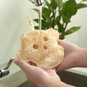 VietEarth Monkey Face Natural Loofah Sponge for Kids Dishwashing & <b>Kitchen</b> Cleaning Super Absorbent Eco-Friendly Scouring Pad - Product Image 6