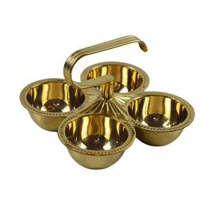 <b>Brass</b> Die Casting Diya for Pooja Aarti Deepak <b>Oil</b> <b>Lamp</b> for Home Temple Puja Articles Decor Gifts Star Diya Golden Kamatchi Diya - Product Image 2