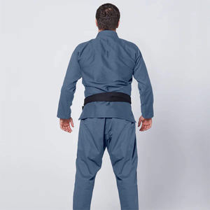 Uniforme de Jiu Jitsu Elástico Azul Acero, Kimono de Artes Marciales de Algodón Grueso, Traje de Entrenamiento con Costuras Reforzadas para Adultos Unisex - Product Image 3