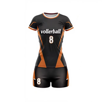 Seragam Voli Wanita Profesional Bahan Sublimasi, Set Jersey dan Celana Pendek, Ringan, Bernapas, Tahan Lama