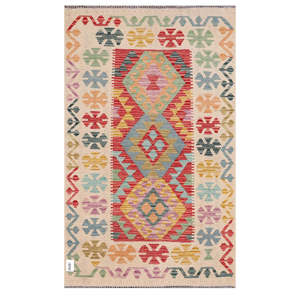 Alfombra Kilim de Maimana, Afganistán, 153 x 96 cm, Producto de Decoración para el Hogar - Product Image 1