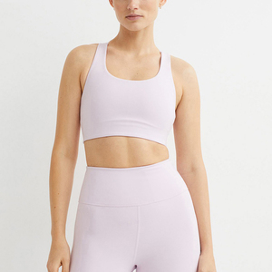 Sports Bra Women's High Support Racerback Yoga Workout Comfortable Lightweight Front Logo Athletic Training - Product Image 4