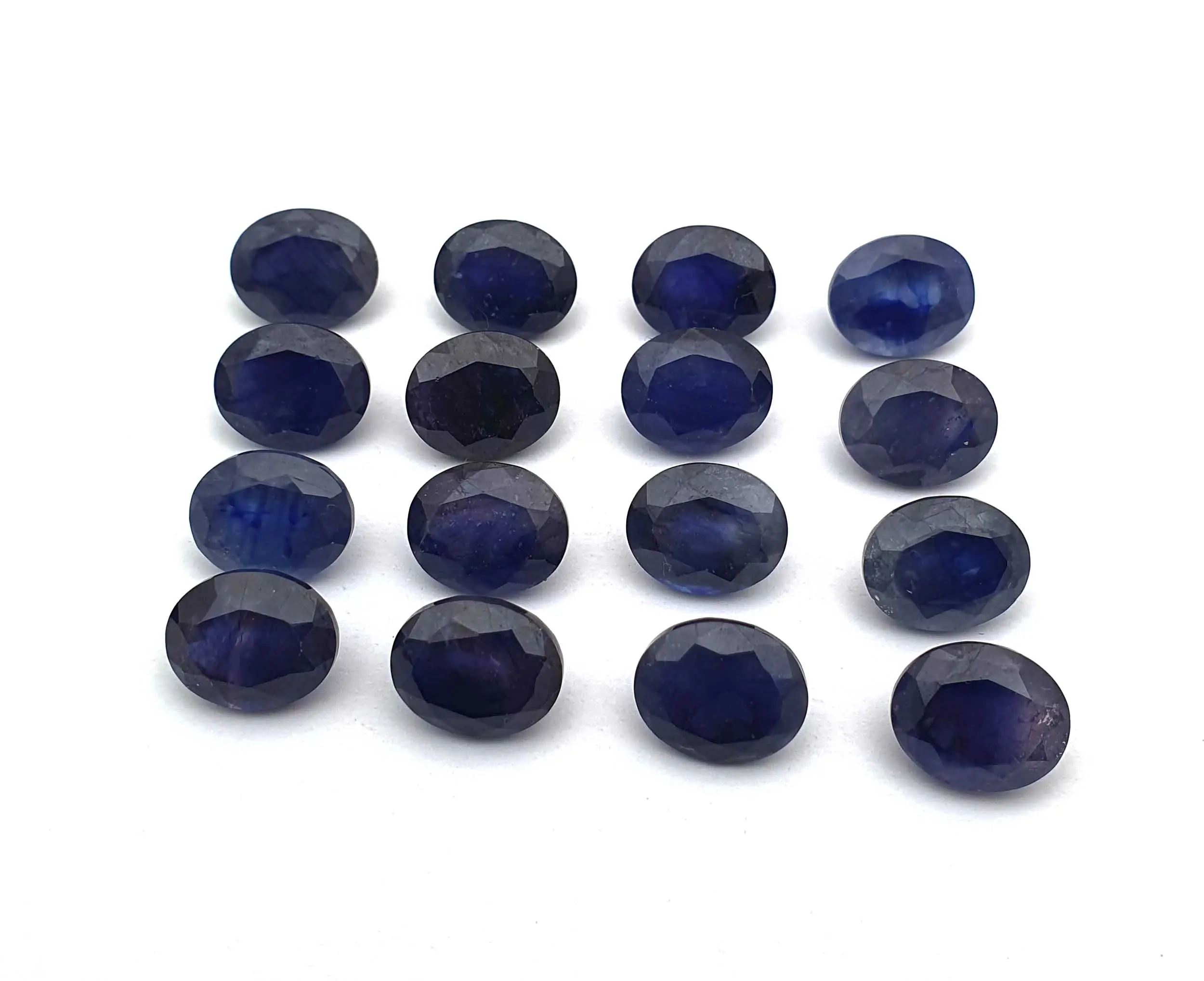 الياقوت الأزرق الطبيعي مزيج البيضاوي قص الأحجار الكريمة الكثير ، الياقوت الأوجه فضفاض حجر ، الياقوت للمجوهرات صنع 3x4 إلى 16x22mm