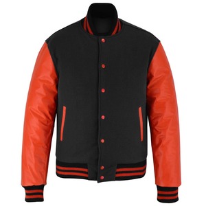 2025 OEM sur mesure hommes Stand High Street noir polaire coupe-vent écologique Logo personnalisé Letterman Varsity veste en gros - Product Image 1