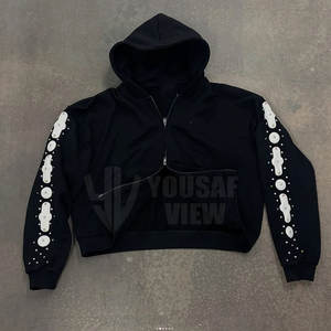 ชุดวอร์มประดับพลอยเทียมสำหรับผู้ชายมีฮู้ดสำหรับฤดูหนาวพิมพ์ลายสีพื้นแห้งเร็วสไตล์ใหม่ตามสั่ง - Product Image 2