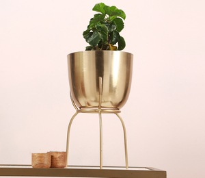 Maceta de metal redonda de Color dorado con forma y tamaño personalizados, maceta grande de acero inoxidable a un precio asequible - Product Image 2