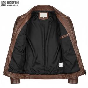 Bleu marine personnalisé haute qualité en cuir véritable veste usine directe grande taille bouton veste en cuir à la mode pour hommes 2025 - Product Image 6