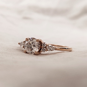 Anillo de diamante cultivado en laboratorio de solitario de joyería fina, anillo de diamante de corte de oro rosa de 18 quilates, anillo de Plata de Ley 925 de alta calidad para Unisex - Product Image 2