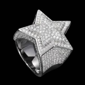 Anillo de eternidad de plata 925 con anillo de bodas de diamante de corte redondo de estrella elegante de laboratorio de lujo para hombres y mujeres - Product Image 4