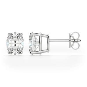 Boucles d'oreilles ovales en diamant pour femme - Product Image 5